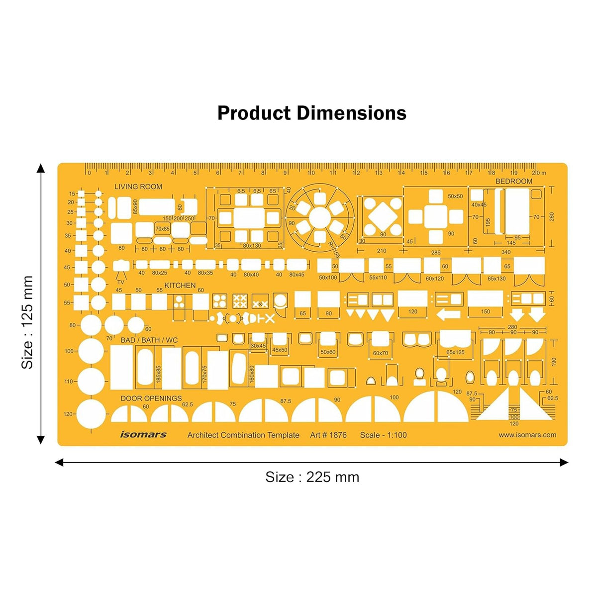 Isomars Architectural Combination Template 1:100 Scale, Art #1876