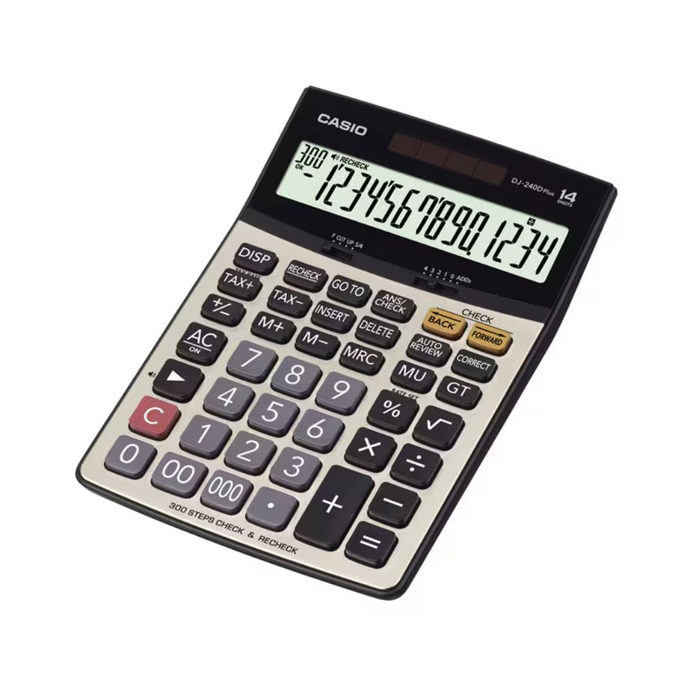 CASIO, Calculator - Check & Recheck | 14 Digits | 300 Steps Check | DJ-240D Plus.