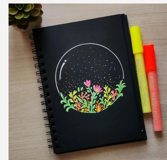 BRUSTRO Black Sketchbook | A5, 200GSM | 40 Sheets/80 Pages | Wiro Bound