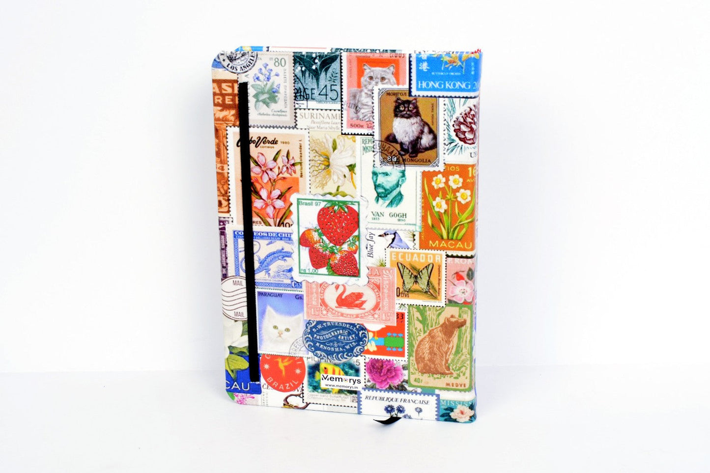 Stamps A5 Printed Vegan Leather Hardbound Notebook