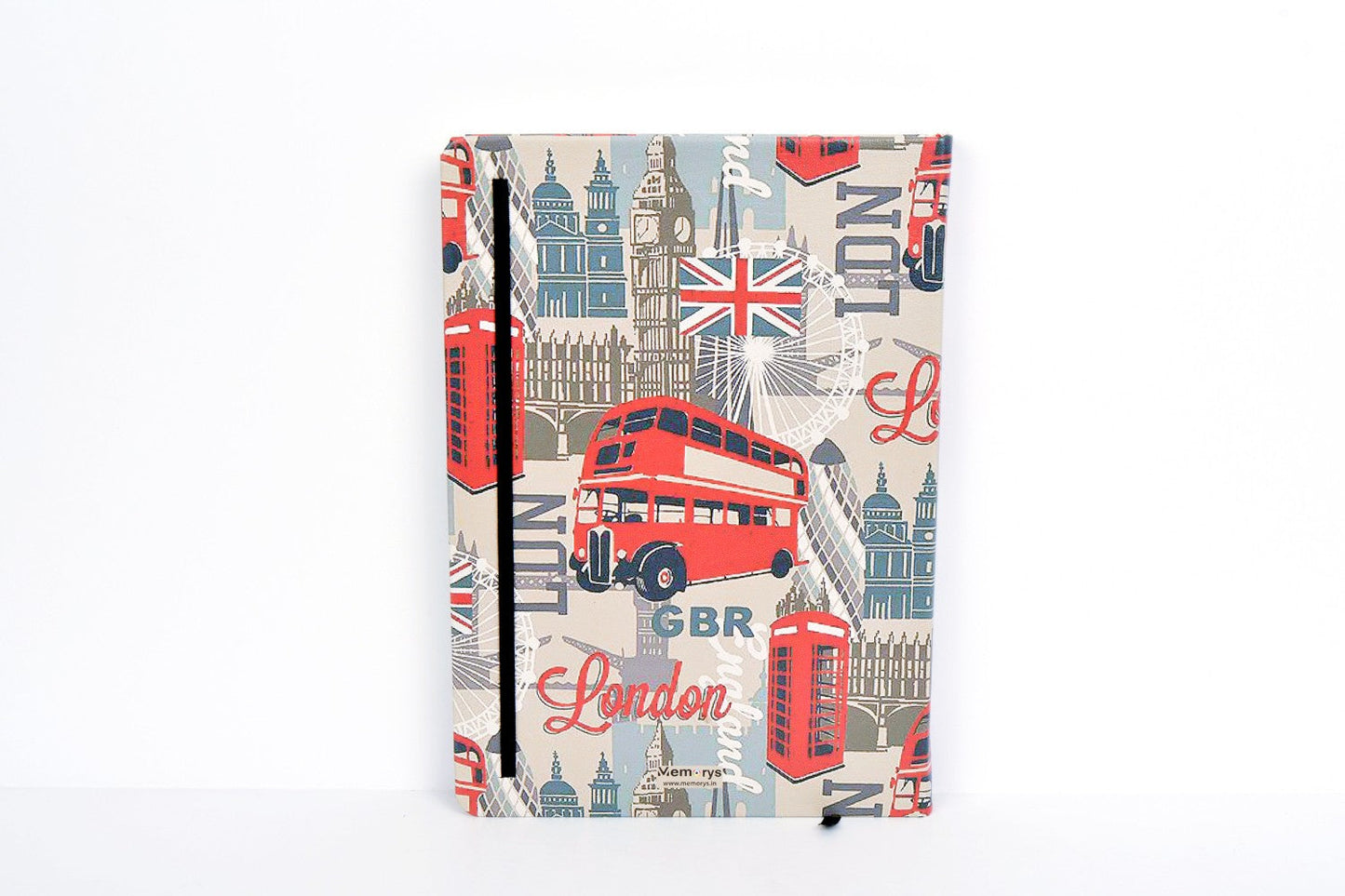 Vintage London B5 Printed Vegan Leather Hardbound Notebook