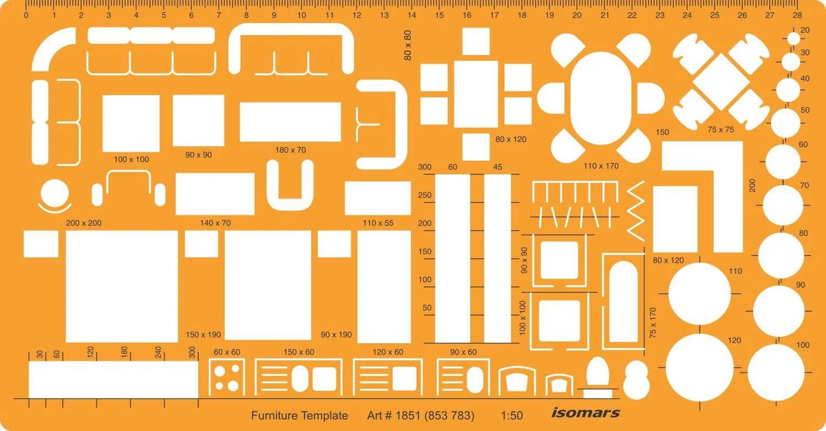 Isomars Architect Furniture Template 1:50, Art #1851