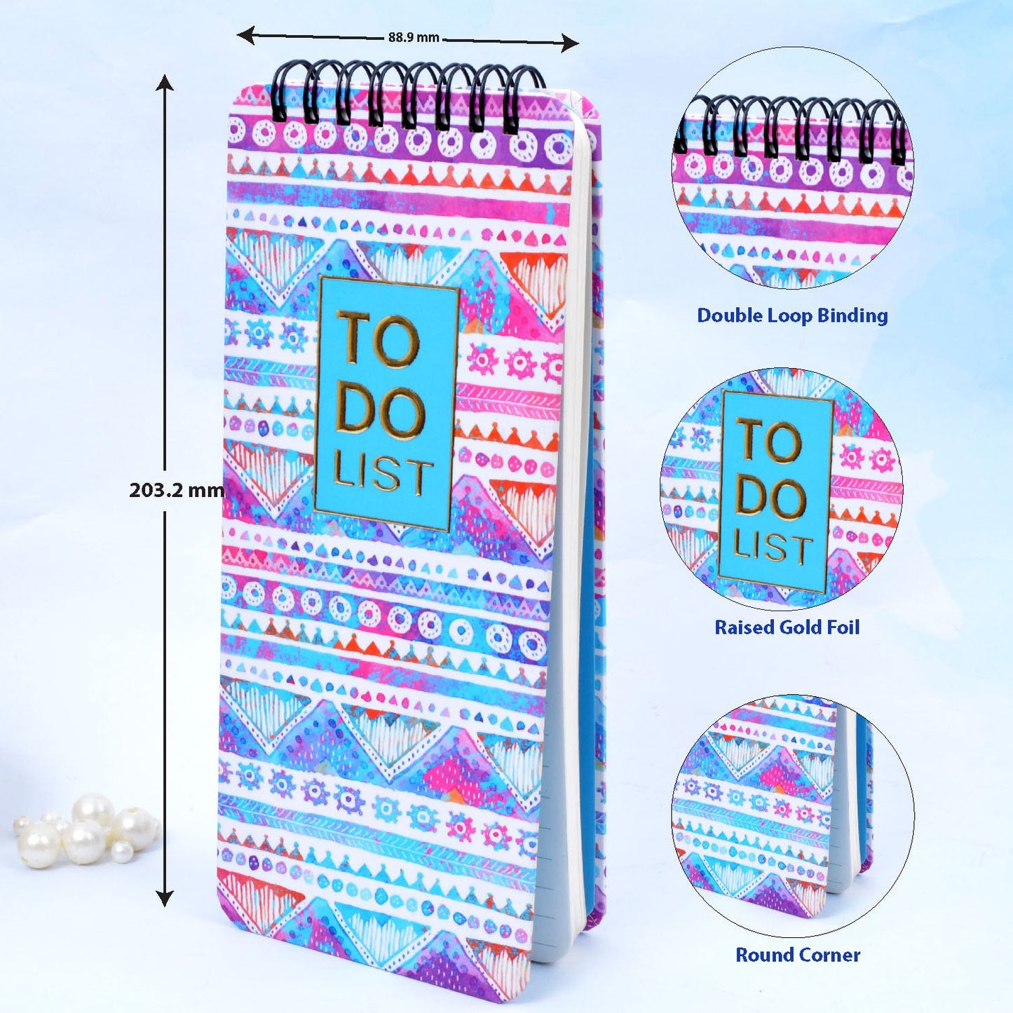 Aztec Hardbound Wiro To Do List Notepads
