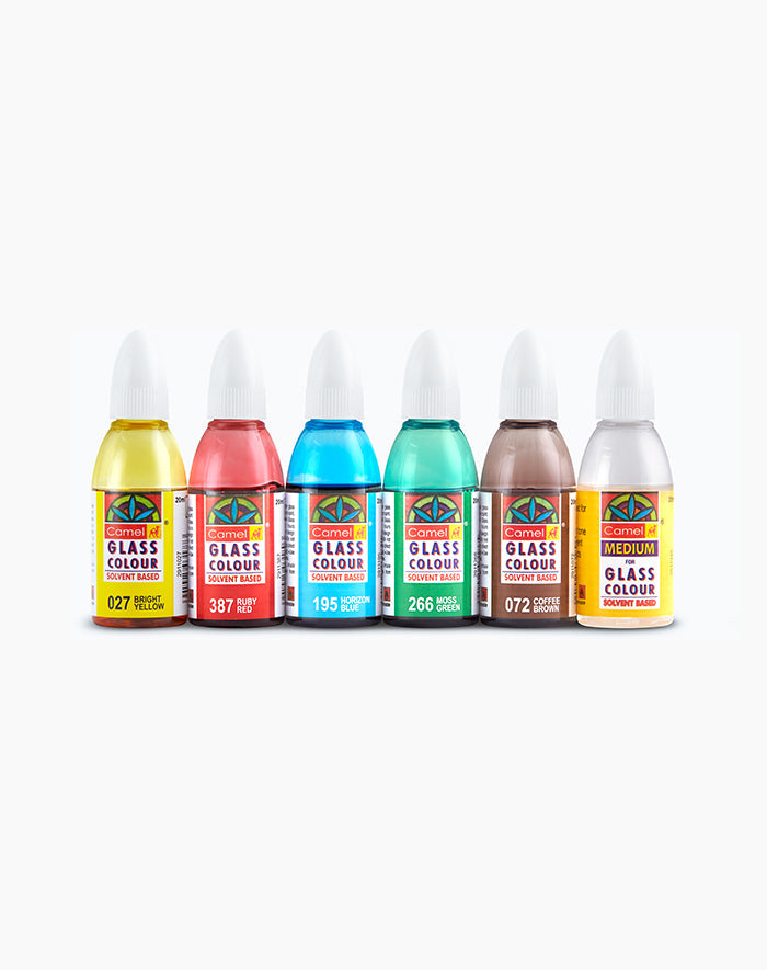 CAMEL, Glass Colours - SOLVENT BASED | Set of 5 | 20 ml.