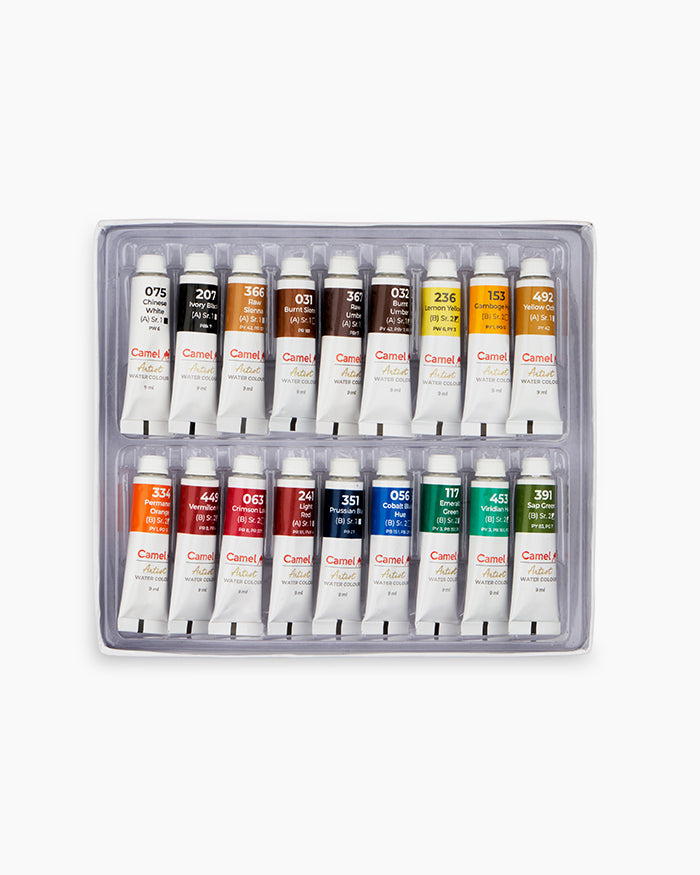 CAMEL, Water Colour Tubes | Set of 18 | 9 ml.