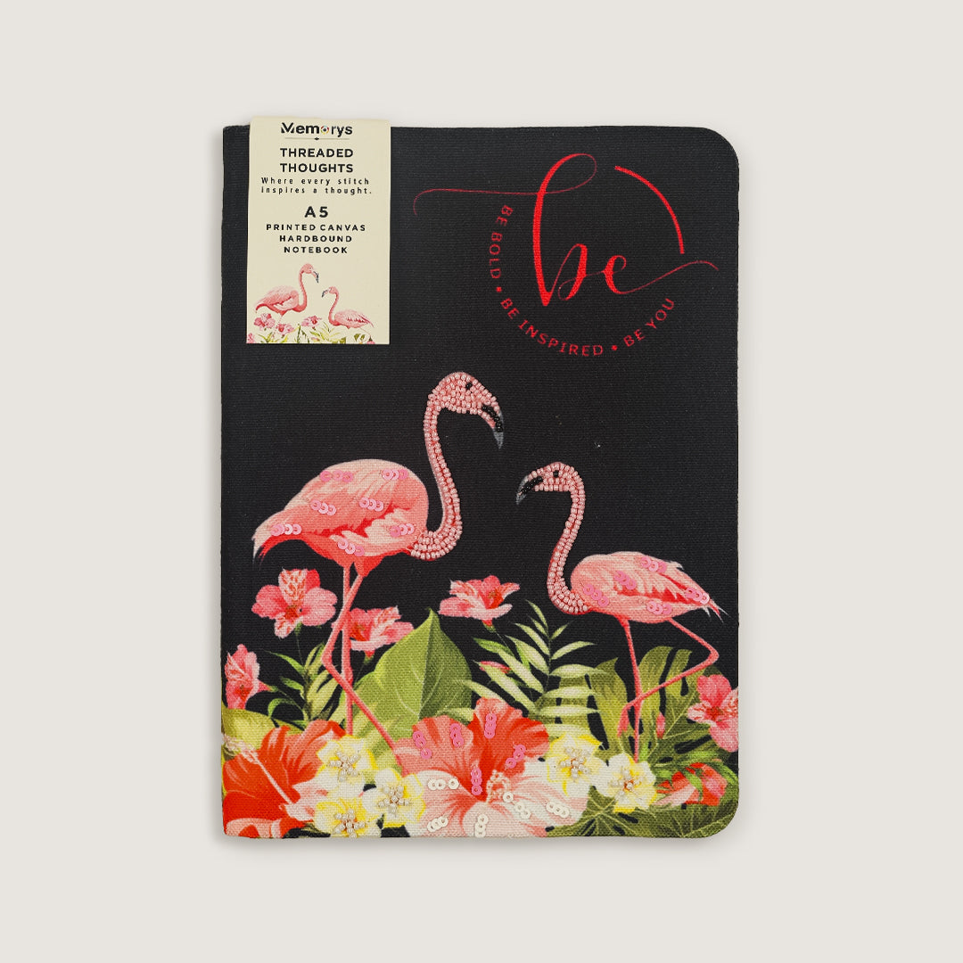 A5 Threaded Thoughts Series - Flamingo Garden