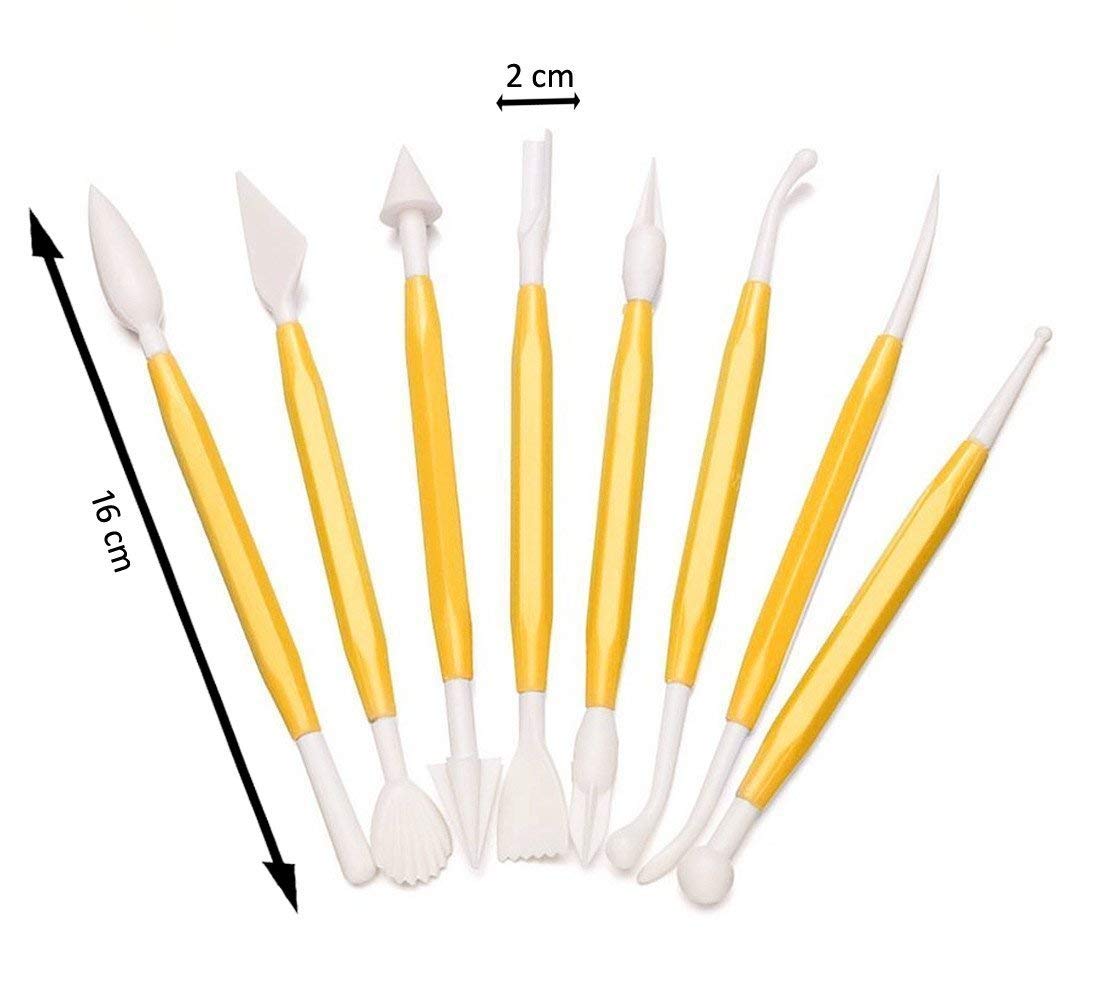 8 with 16 Different Shapes Exclusive Modeling Set for Fondant Gum Paste Sugar Craft and Cake Decoration Clay Modelling Tools Set 8 Pieces Fondant Cake Decorating Kit