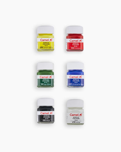 CAMEL, Acrylic Colours - FABRICA | Set of 6 | 10 ml.