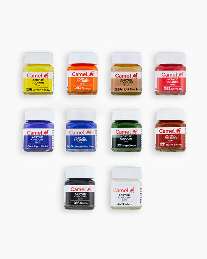 CAMEL, Acrylic Colours - FABRICA | Set of 10 | 15 ml.