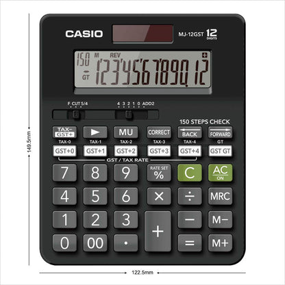 Casio MJ-12GST GST Calculator (Black)