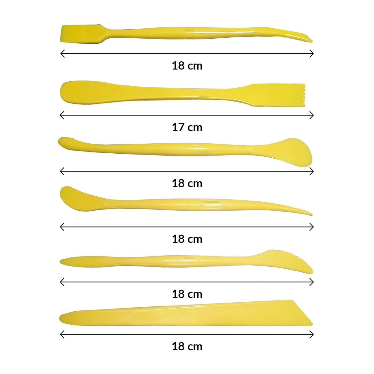 Clay Sculpting & Modelling Tools Set of 6 – Double-Ended Pottery & Lippan Art Tools for Shaping, Carving, and Detailing – Versatile Clay Tools for Craft, Polymer Clay, and Cake Decorating