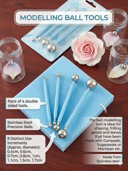 Modelling Ball Tools Set of 4, Double Ended