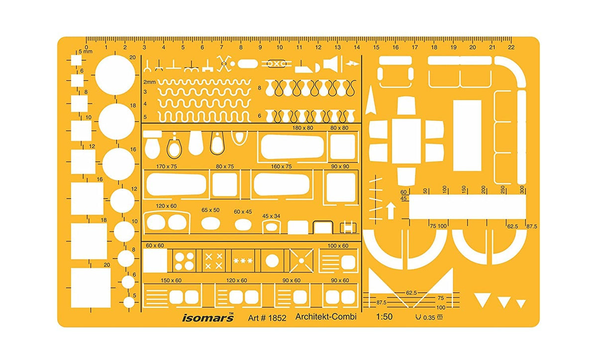 Isomars Architekt- Combi Template 1:50 Scale, Art #1852