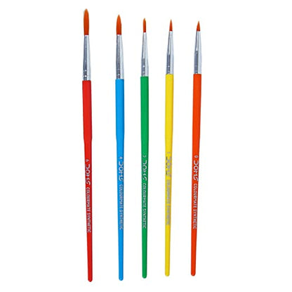 DOMS, Paint Brushes - COLOURMATE | Synthetic ROUND | Set of 5.