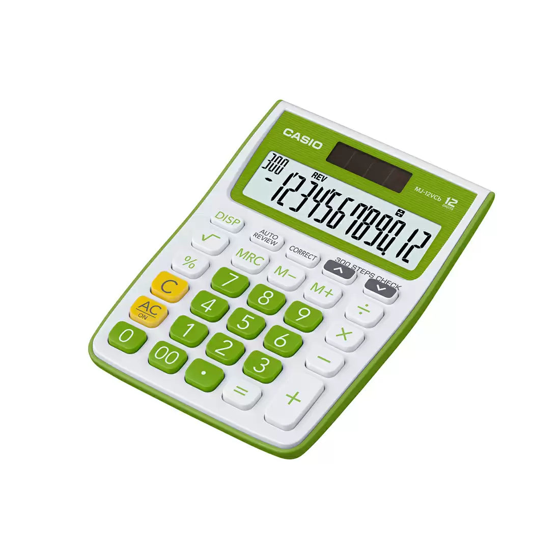 CASIO, Calculator MJ12VCBGN- GREEN Check Correct | 12 Digits | 300 Steps Check | MJ-12VCb-GN.