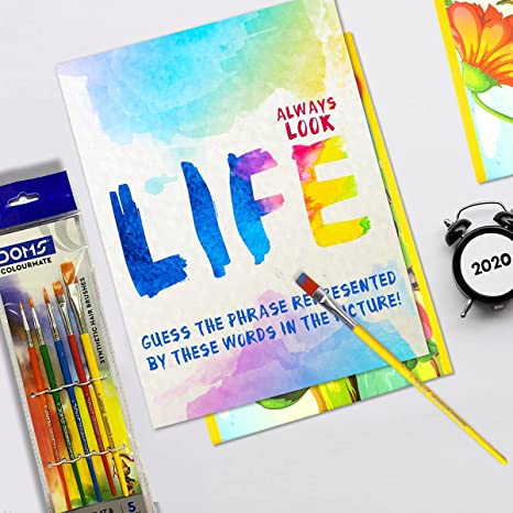 DOMS, Paint Brushes - COLOURMATE | Synthetic FLAT & ROUND | Set of 5.