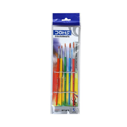 DOMS, Paint Brushes - COLOURMATE | Synthetic ROUND | Set of 5.
