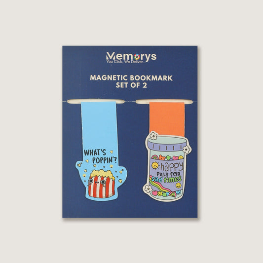 Magnetic Bookmarks (Set of 2) - Popcorn & Happy Pills