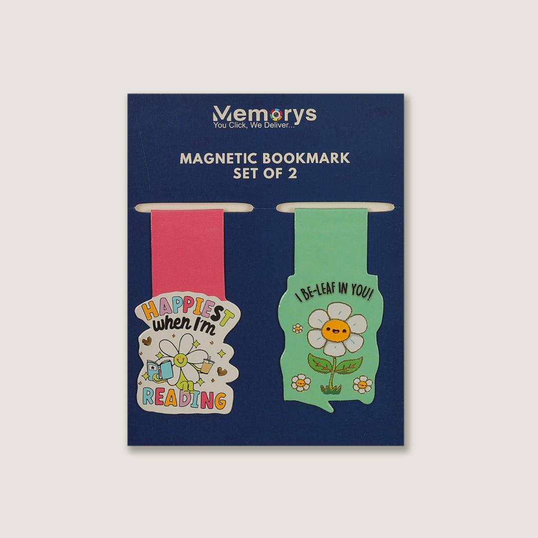 Magnetic Bookmarks (Set of 2) - Green Bloom