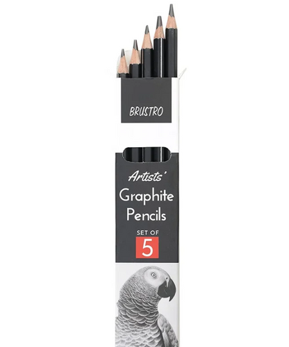 BRUSTRO ARTISTS’ FINEART GRAPHITE PENCIL SET OF 5