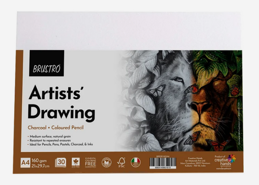 BRUSTRO Artist's Drawing Papers | 160 GSM, A3, Pack of 30 Sheets