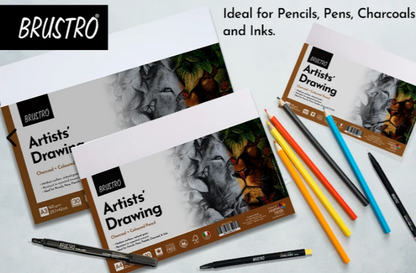BRUSTRO Artist's Drawing Papers | 160 GSM, A4, Pack of 30 Sheets