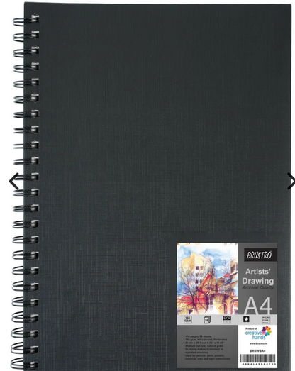Brustro Artists Wiro Bound Sketch Book, A4 Size, 116 Pages, 160 GSM