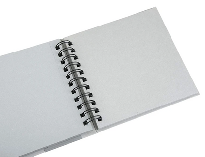 Brustro Toned Paper - Grey Sketchbook, Wiro Bound, Size 6" x 6", 120GSM (60 Sheets) 120 Pages