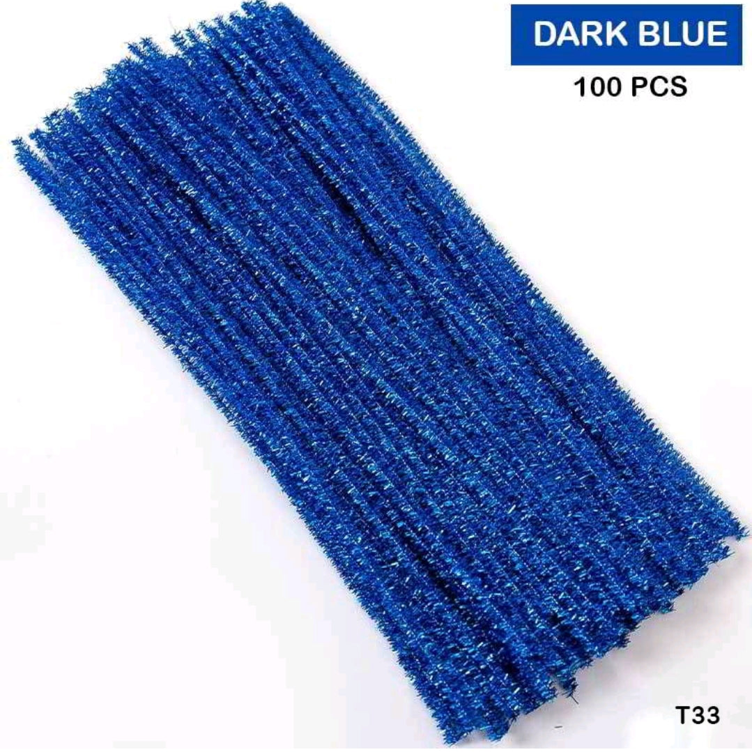 Pipe Cleaner Glitter 100 Pc's Single Shades