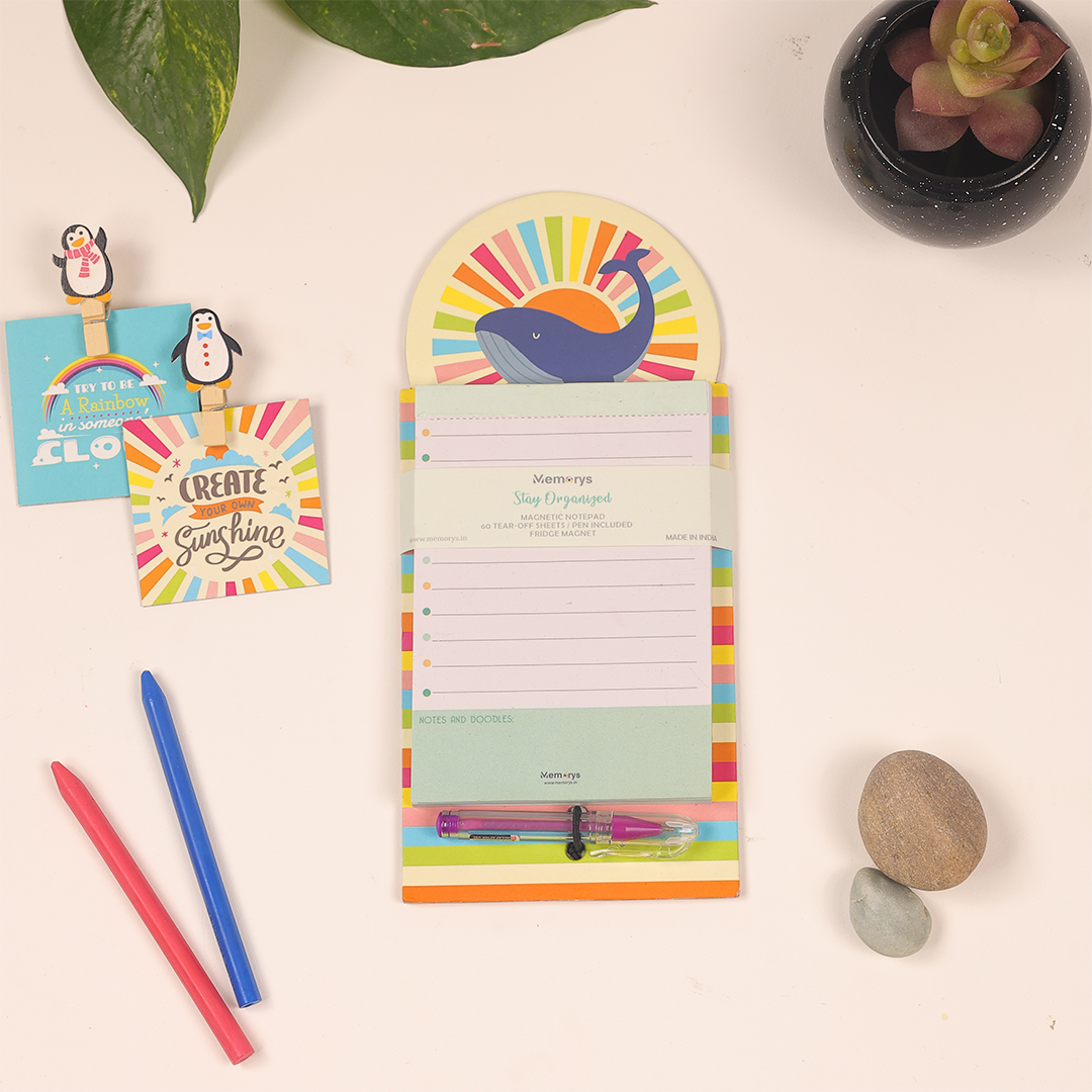 Stay Organised Magnetic Notepad – Fun Whale