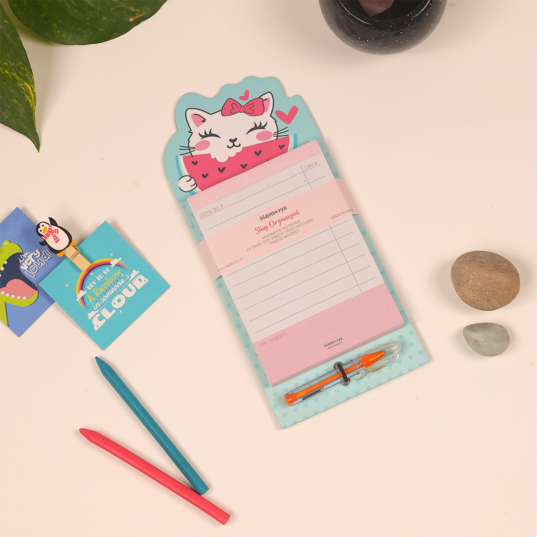 Stay Organised Magnetic Notepad – Cute Cat