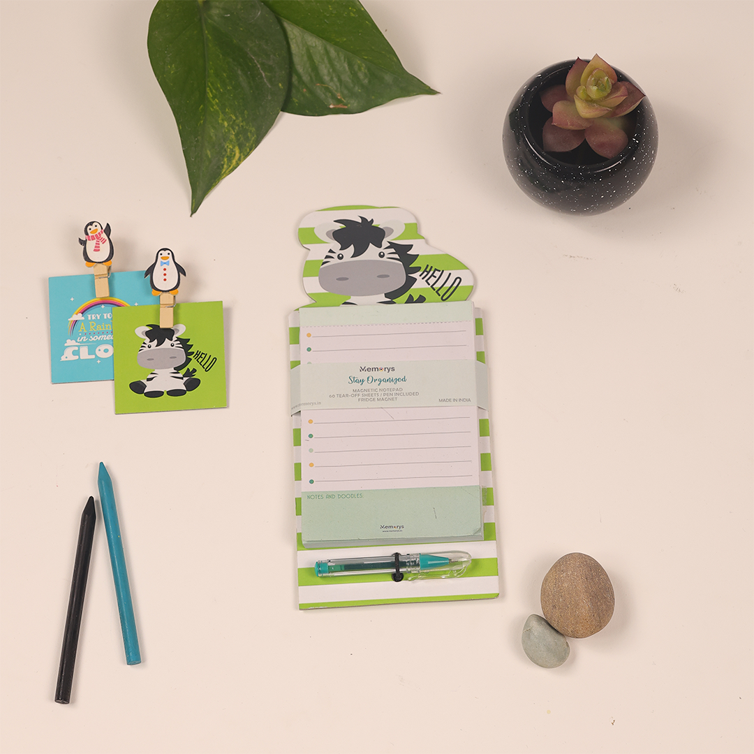 Stay Organised Magnetic Notepad – Happy Zebra