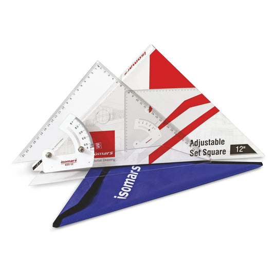 Adjustable Set Squares 12 Inch | Precision Drafting Triangle Tool | Acrylic Engineering Drawing Instrument for Students & Architects