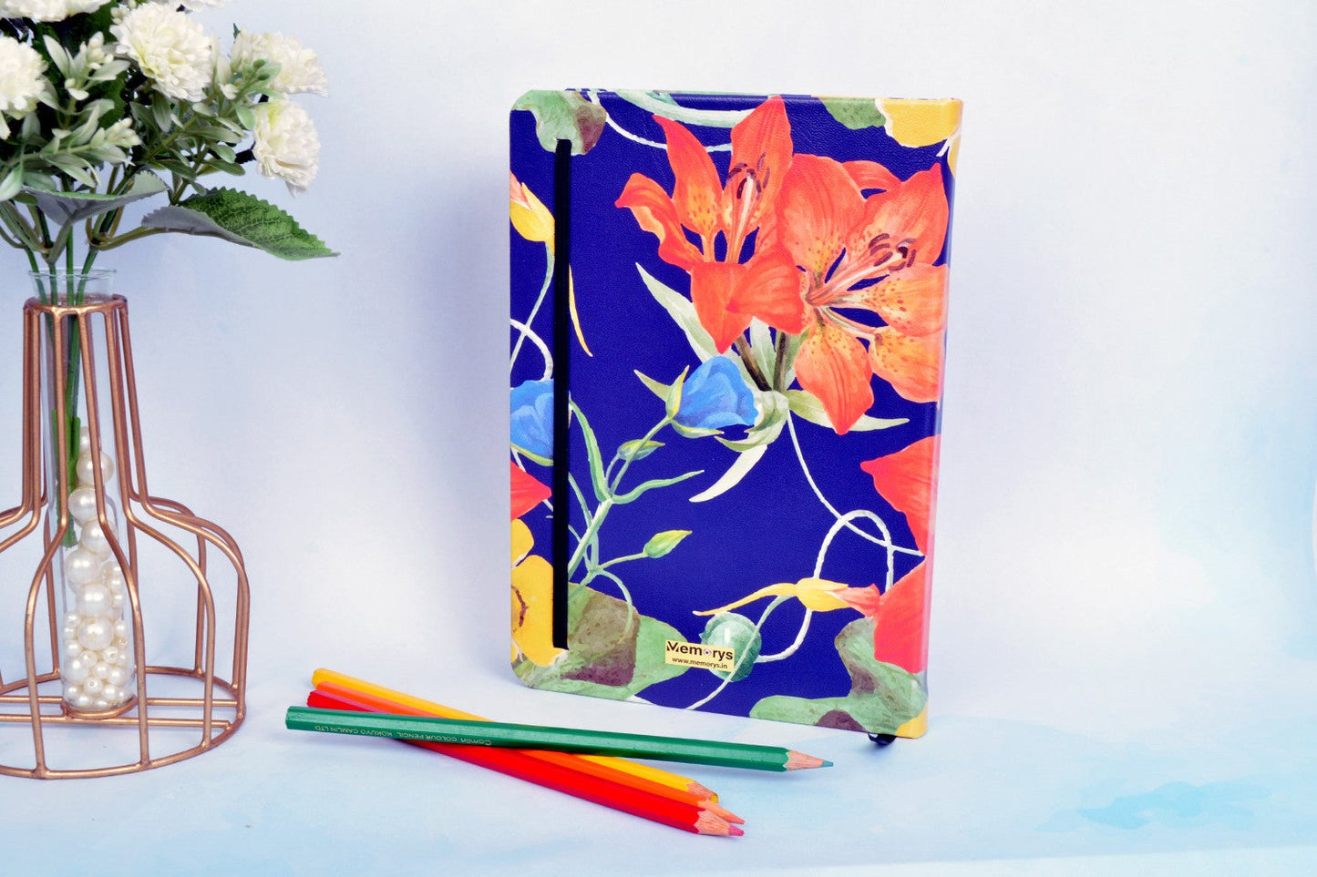 Floral Glory A5 Printed Vegan Leather Hardbound Notebook