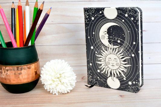 Tarot Card A6 Printed Vegan Leather Hardbound Notebook