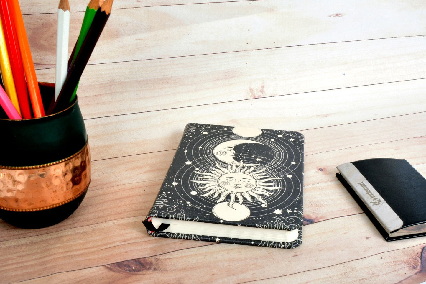 Tarot Card A6 Printed Vegan Leather Hardbound Notebook