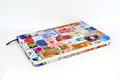 Stamps A5 Printed Vegan Leather Hardbound Notebook