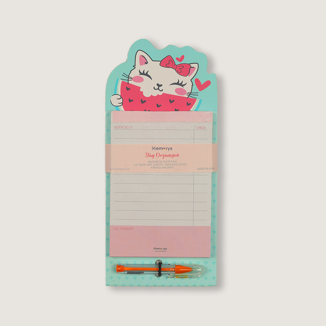Stay Organised Magnetic Notepad – Cute Cat